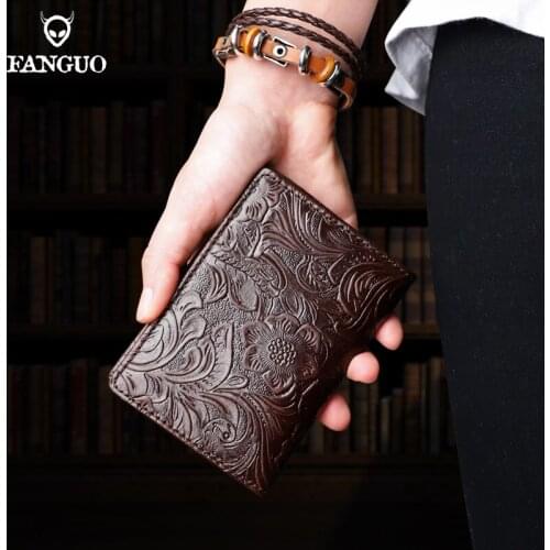 Handmade Genuine Leather Business ID Card Holder For Men Slim Credit Card Case Small Driver License Pouch Male Card Wallet