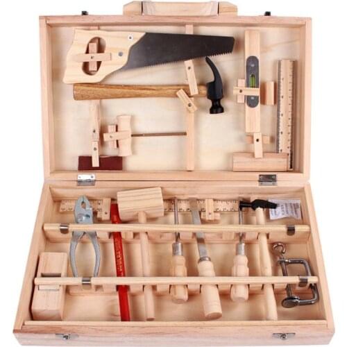 Child Maintenance Management Toolbox Toy Disassembly Multi-Purpose Carpentry Box Wooden Boy Play House Puzzle Kit