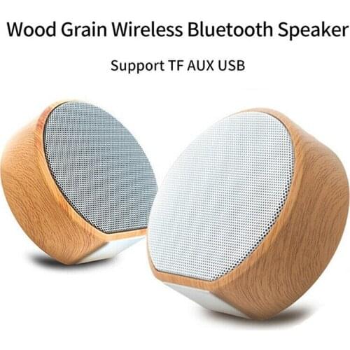 New A60 Bluetooth Speaker Portable Wood Grain Fashion Retro Stereo Wireless Bluetooth Outdoor Bass Speaker TF Card AUX USB Radio