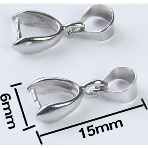 Charm Pendant Bails Clasps Double Connector Pinch Clips Components DIY Accessory