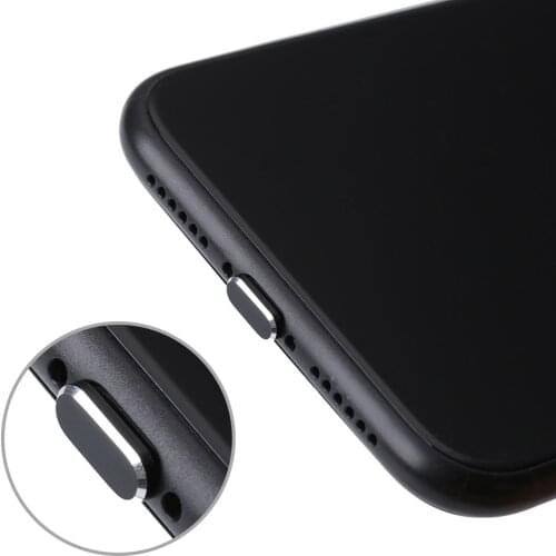 1pc Dustproof Cover Aluminium Alloy Portable Metal Anti Dust Charger Dock Plug Stopper Cap Cover for iPhone X XR Max 8 7 6S Plus