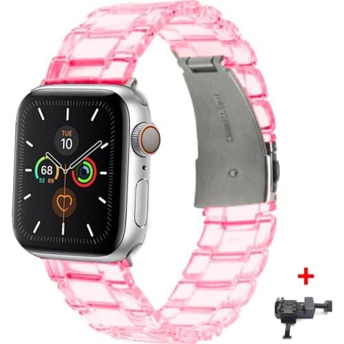 Strap for Apple Watch band 42 mm 38mm Transparent Resin Belt iwatch Bracelet Apple Watch band Series 6 SE 5 4 3 44mm 40mm