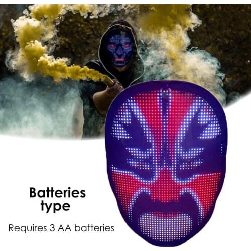 RGB Face Mask LED Face Mask Glowing Mask Halloween Christmas Fancy Dress Party Cosplay Costume Props LED Face Masque