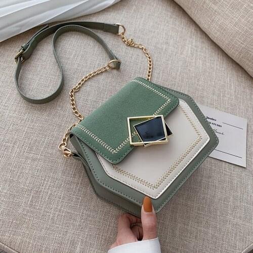 Contrast Color PU Leather Crossbody Bag For Women 2020 Travel Handbag Fashion Simple Shoulder Messenger Bag Female Crossbody Bag