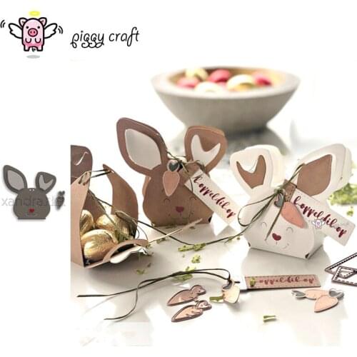 Piggy Craft metal cutting dies cut die mold Rabbit Bunny gift box Scrapbook paper craft knife mould blade punch stencils dies
