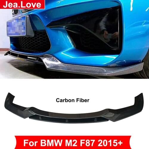 V Style Real Carbon Fiber Material Front Bumper Chin Lip Front Shovel For BMW M2 F87 2015 Up Car Tuning Modification