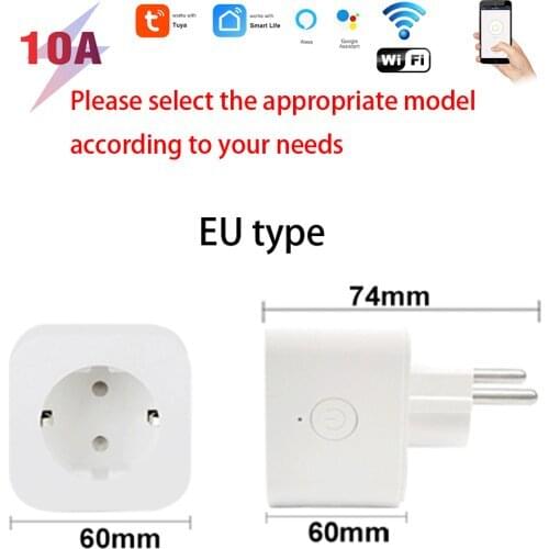 WiFi Smart Wireless Plug EU US CN Power Socket Smart Life/Tuya App Remote Control Work with Alexa Google Home