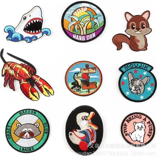 1pcs mix Circular Insignia Patches for Clothing Iron on Embroidered Sew Applique Cute Fabric Badge Garment Apparel Accessories