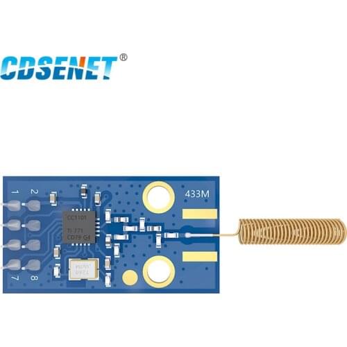 10PCS 433MHz CC1101 Wireless RF Module 10mW 500m SPI SMD Transmitter Receiver for Smart Home IoT Spring Antenna E07-M1101D-TH
