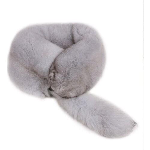 100% Natural Real Fox Fur Scarf For Women Fashion Winter Genuine Fur Collar Scarves Warm Real Fox Fur Scarf Wholesale And Retail