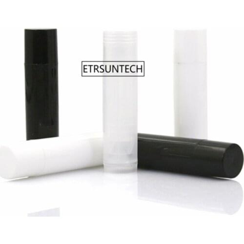 100pcs DIY Empty Lipstick Bottle Lip Gloss Tube Lip Balm Tube Container With Cap Clear Black White Sample Container F3079