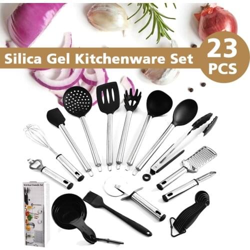23Pcs di Utensili da Cucina in Silicone Set di Pentole Spatola Cucchiaio