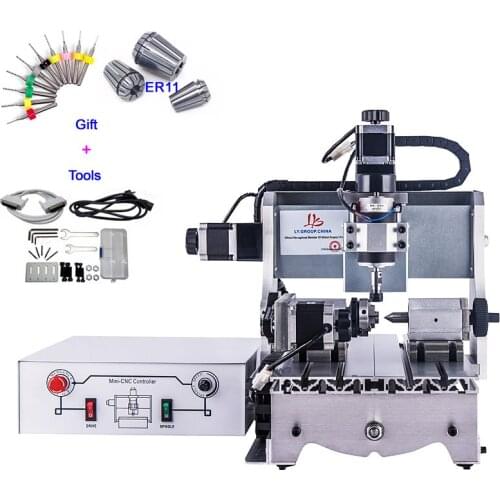 4 Axis CNC 3020 Mini Router 4axis Engraving Machine Ball Screw 300W Spindle Motor For Woodworking PCB Drilling
