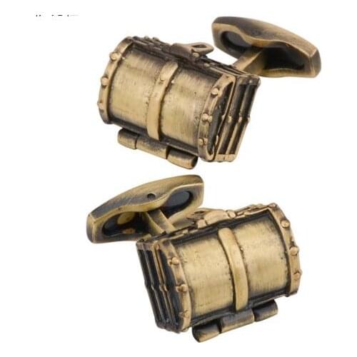 5pairs/lot Retro Bronze Mini Openable Jewelry Box Cufflinks Vintage Copper 3D Safe Jewel Case Cuff links Mens Jewelry