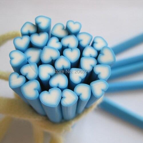 5pcs G-03 5mm Cute Heart Cane Fancy Nail Art Polymer Clay Cane Nail Art Decoration