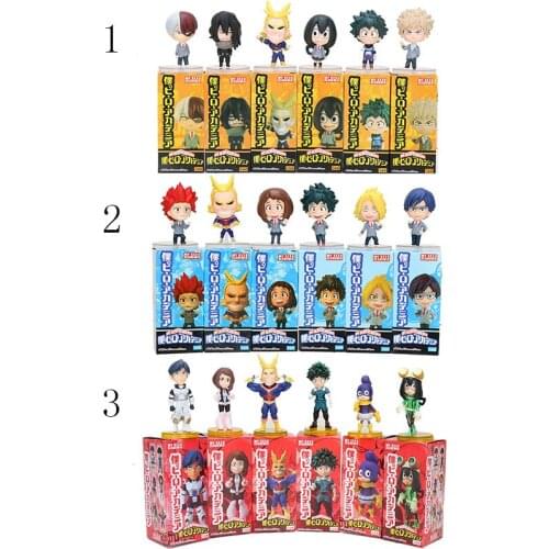 6pcs/set My Hero Academia Anime Boku no Hero Academia Midoriya Todoroki Shoto Bakugou Himiko PVC figure Toys