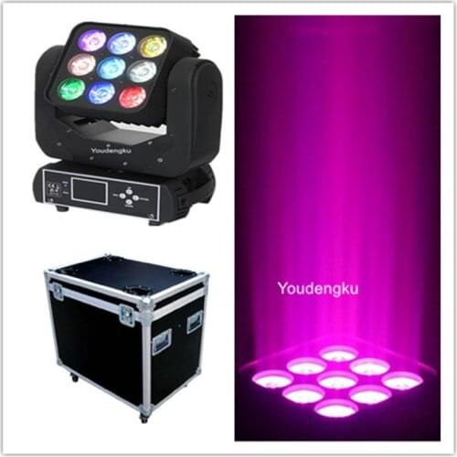 6pcs with flightcase led Professional show lighting matrix mini moving head beam 3*3 9x10w 4in1 square led Beam moving head dj b