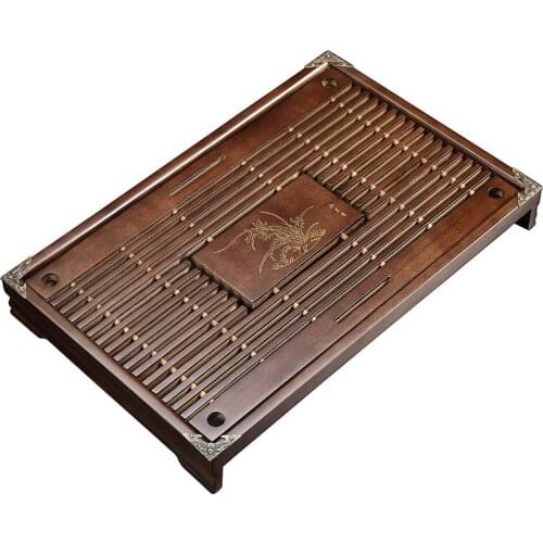 Solid Wood Tea Tray KungFu Tea Set Drawer Chinese Water Drainage Table Tea Tray 43X27X5.5CM