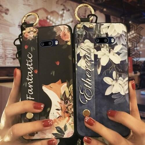 New Arrival Flower Phone Case For LG V50S Wrist Strap Fashion Design For Girls Shockproof Back Cover