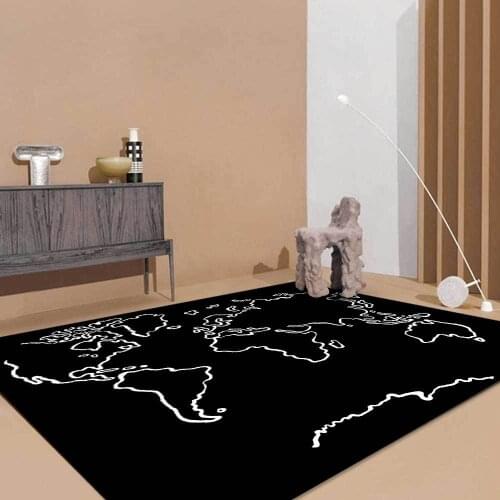 Black And White Geometric Carpets For Living Room Bedroom Area Rugs Child Bedside Floor Mat Absorb Oil Modern Home Decor Carpet