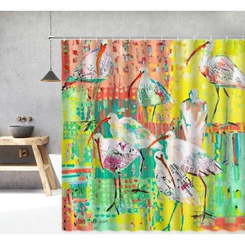 Colorful 3d Bathroom Curtains Modern Abstract Shower Curtain Bath Waterproof With Hooks Shower Curtain Washable Polyester Cloth