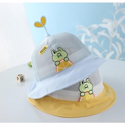 Kids Boys Girls Outdoor UV Protective Sun Hat Fisherman Cap Cute Baby Hat Summer Breathable Bucket Hat