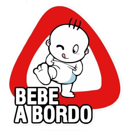 PLAY COOL Car Sticker Funny Lovely Baby on Board Bebe A Bordo Automobiles Decoration Waterproof Vinyl Decal,15cm*14cm