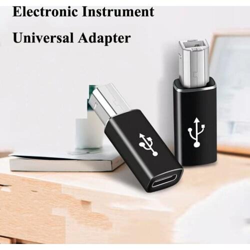 For Midi Keyboard Electric Piano Type- C to Midi Cable Adapter USB C Female to USB Type B Male Adapter Convertor for MacBook Pro