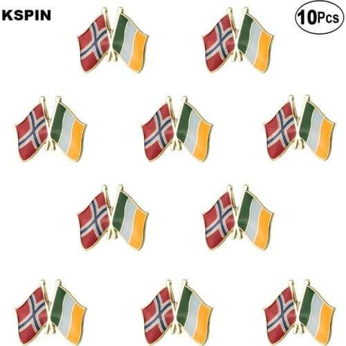 Ireland & Norway Lapel Pin Flag badge Brooch Pins Badges 10Pcs a Lot