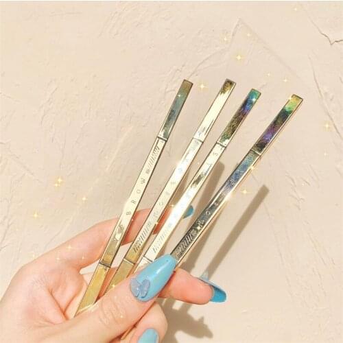 1pc Little Gold Bar Triangle Eyebrow Pencil Sweat Waterproof Easy To Wear Luxury Makeup for Women Beauty Brown Black Tint Brow