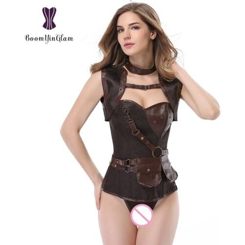Royal women bustiers Intimates body shaper bodysuit shapewear 3pcs steampunk clothing gothic overbust corset with jacket 926