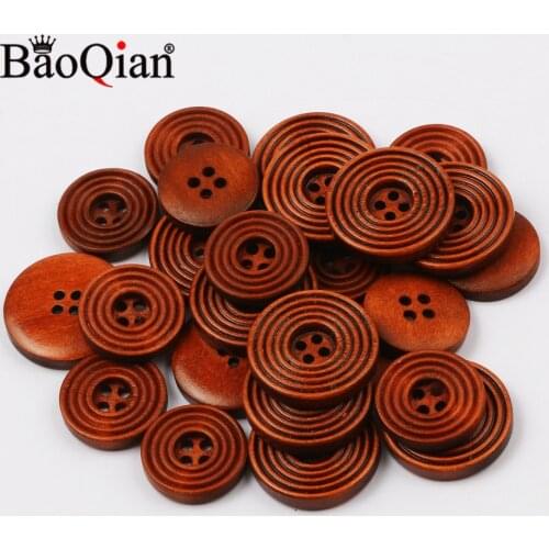 21/25mm 4 Hole Round Natural Wooden Buttons For Handmade Fashion Clothing Decoration Crafts Diy Home Sewing Buttons