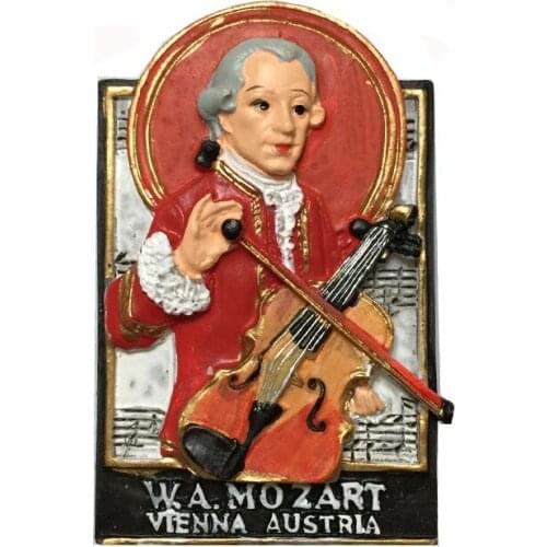 Lychee Musician Mozart Fridge Magnets Famous Portrait Refrigerator Magnetic Sticker Home Decoration Travel Souvenirs