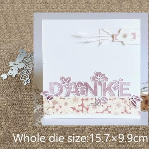 XLDesign Craft Metal Cutting Dies stencil mold German danke flower letters scrapbook Album Paper Card Craft Embossing die cuts