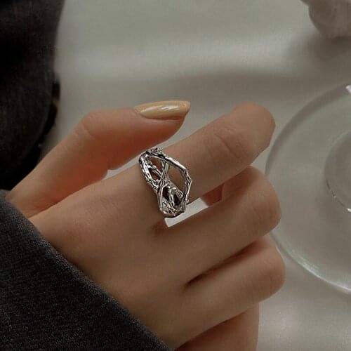 Fashion Jewelry Metal Ring Popular Design Silvery Plating Hot Selling Geometric Ring For Girl Fine Accessories