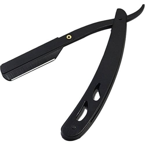 Men Shaving Barber Razor Shaver Hair Razor Hairdressing Tools Hair Tools Shavers and Blades Antique Black Folding Shaving Knife