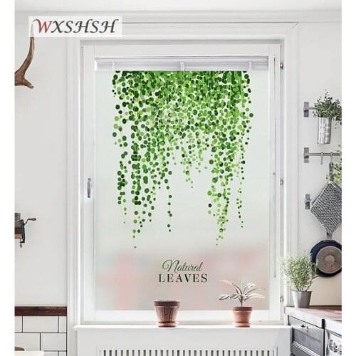 Plants Pattern Custom Size Window Film Static Cling Drop-Shipping Privacy Protection Home Decor For Window Cabinet Door Wardrobe