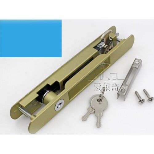 New 90 Type sliding window lock 2 keys interior room hanging sliding door embedded lock hook invisible move window lockset