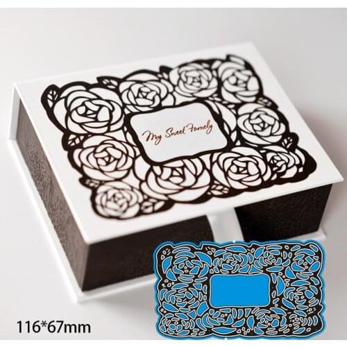 New Cutting Metal Dies Hollow Roses Grid New Stencils DIY Scrapbooking Paper Cards Craft Making Craft Decoration 116*67mm