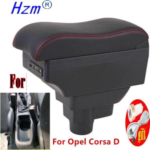 For Opel Vauxhall Corsa D Armrest For Opel Vauxhall Corsa D Arm Rest Dual Layer Storage Box Decoration Car Styling