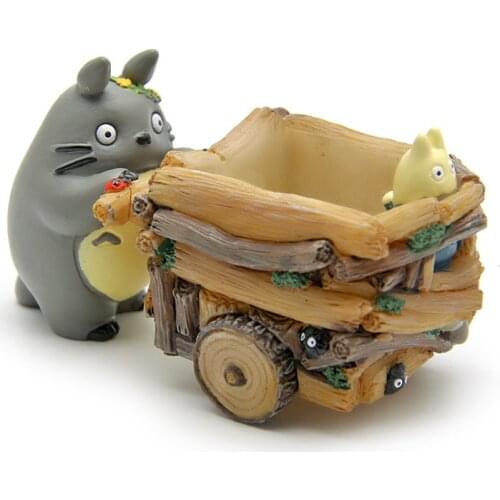 SaiDeKe Resin Hayao Miyazaki Totoro Figurines mini flower pot ornaments fairy Potted Garden moss gnome decoration Miniatures