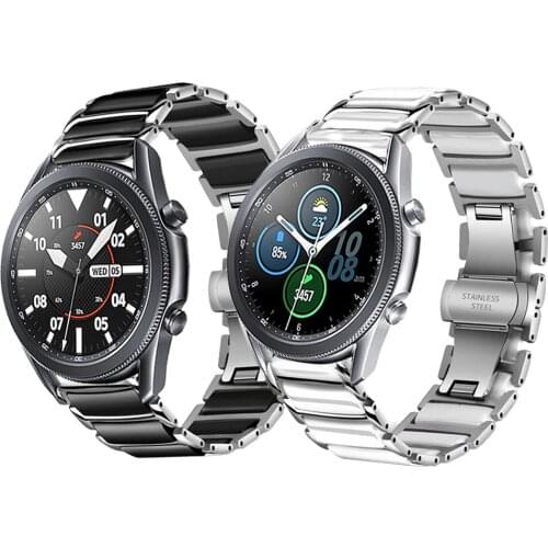 Stainless steel Ceramic Strap For Samsung Galaxy Watch 41 45mm Bracelet for Gear S3 Classic&Frontier Galaxy 42mm 46mm Watchbands