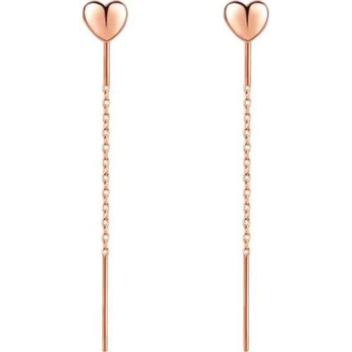 New Trend Long Earrings Simple Exquisite Heart Rose Golden Jewelry For Women Wedding Party Romantic Unusual Drop Earrings Gifts