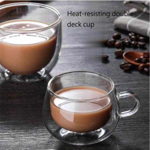 Heat resistant double-layer glass with high borosilicate tape office tea and coffee cup pot