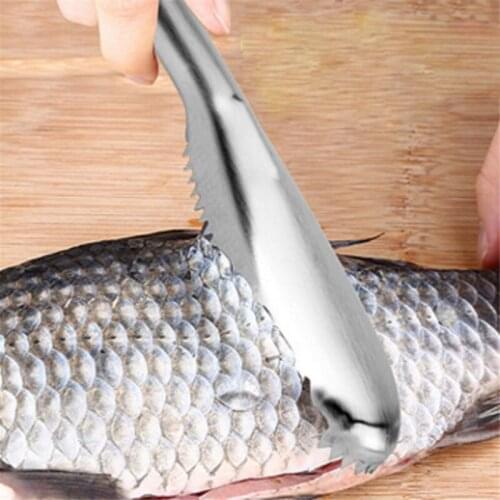 Fish Scales Stainless Scraping Fast Remove Fish Cleaning Peeler Scraper Fish Bone Tweezers Kitchen Accessorie Tool Gadge