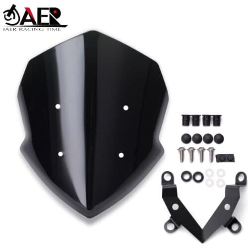 JAER Windshield Wind Screen for Kawasaki Z125 2019 2020 Windscreen with Mounting