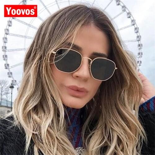 Yoovos Vintage Square Sunglasses Women 2021 Retro Luxury Designer Sunglasses Women 2021 High Quality Mirror Lunette Soleil Femme
