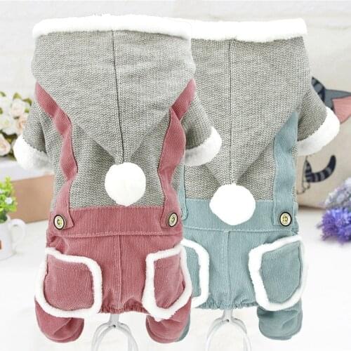 Winter Dog Clothes Jumpsuit Warm Pet Clothing Pants Puppy Small Dog Costumes Apparel Pomeranian Schnauzer Dog Outfit Coat