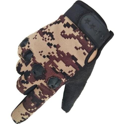 1 Pair Unisex Full Finger Anti-Slip Camouflage Glove Hunting Cycling Outdoor Mitten