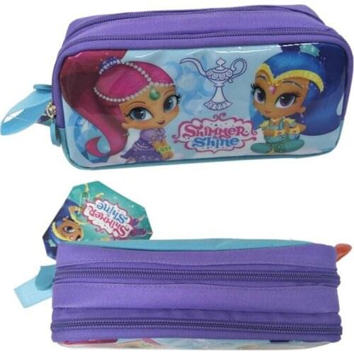 1 pcs purple shine girl pencil case boys girls cartoon children school supplies stationery set kids pencil bag